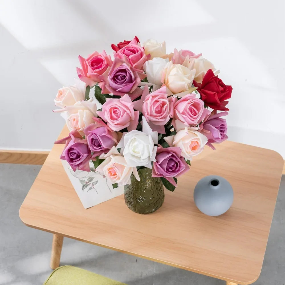 Realistic pink artificial flowers for interior decoration - view 5