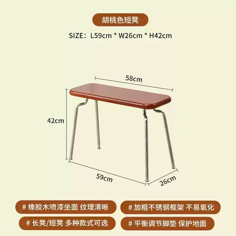 Solid wooden bench retro style for versatile decoration - view 5