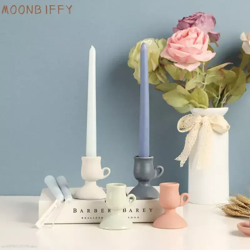 Nordic ceramic candle holder for elegant interior decoration