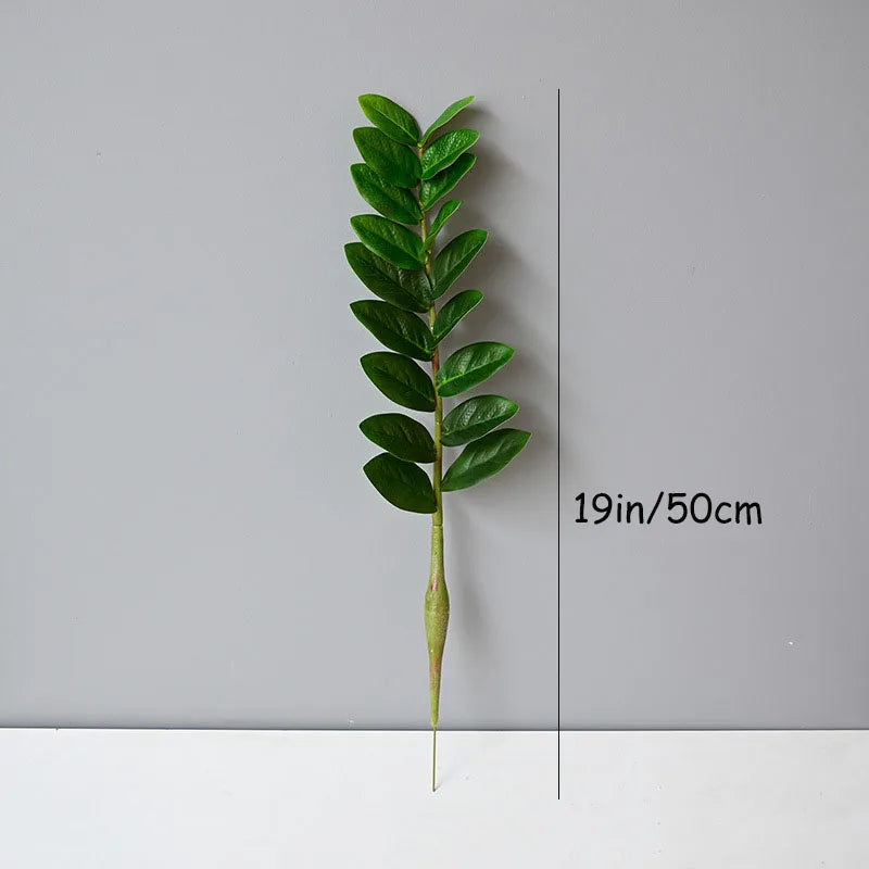 Artificial plants ficus and zamioculcas for interior decoration - 19 inches 18 Leaves