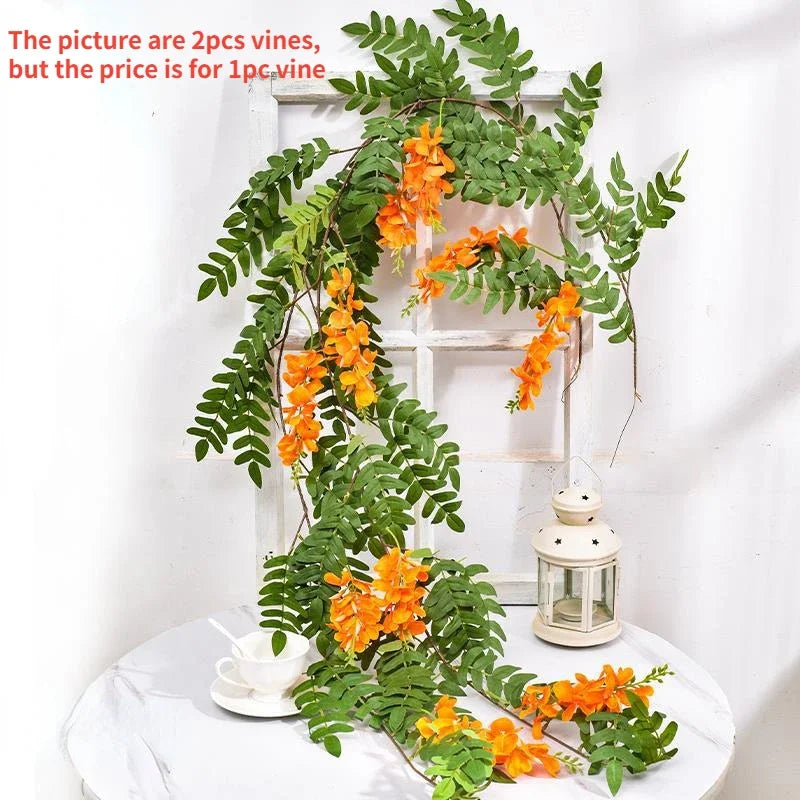 Artificial glycine flowers for elegant interior decoration - 1 orange
