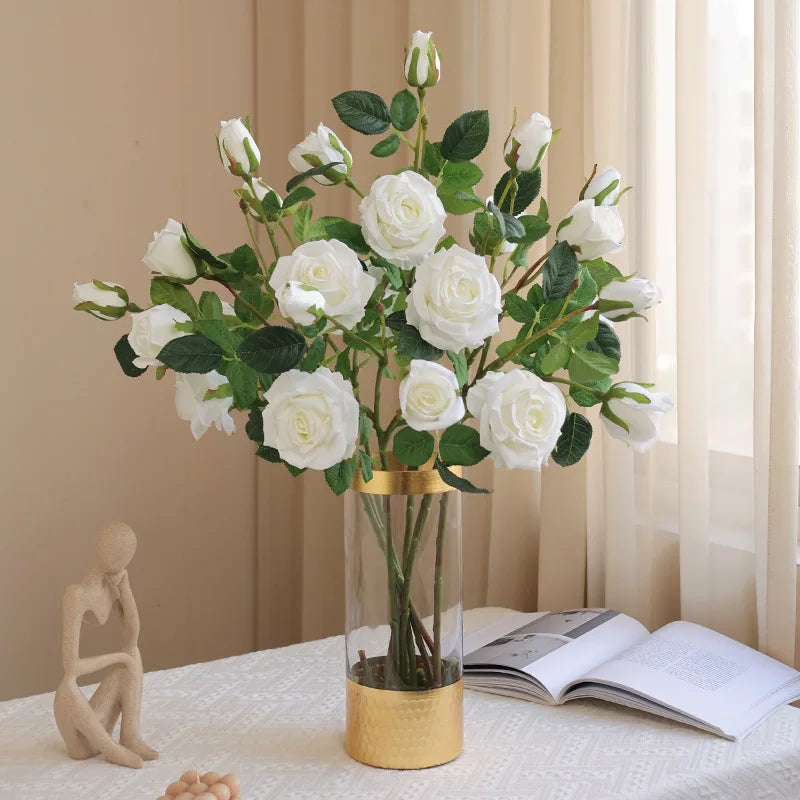 3 heads of artificial rose wines for wedding decoration and bedroom