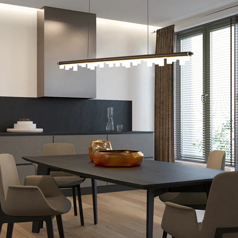 Modern minimalist chandelier in black gold for interior decoration - view 5