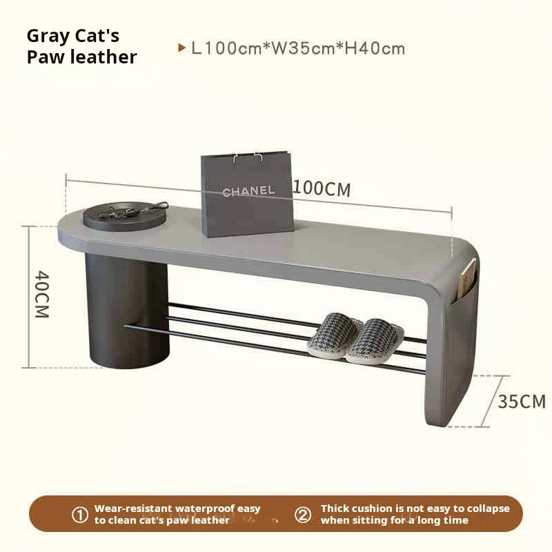 Multifunction storage bench for footwear and other objects - Gray 100CM