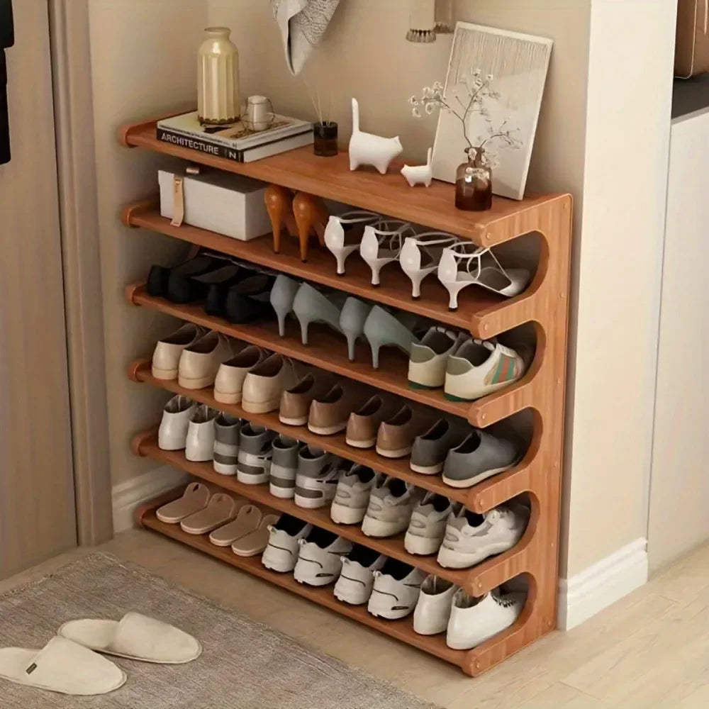 Bamboo shoe shelf with high humidity capacity