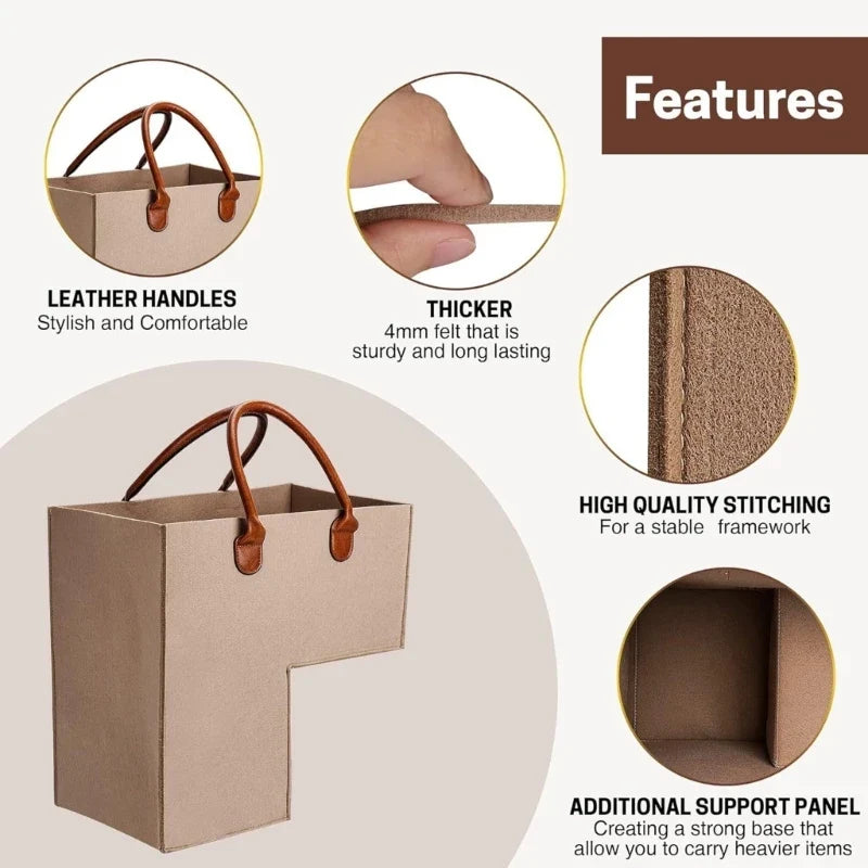 Practical felt basket for clothing storage - view 10