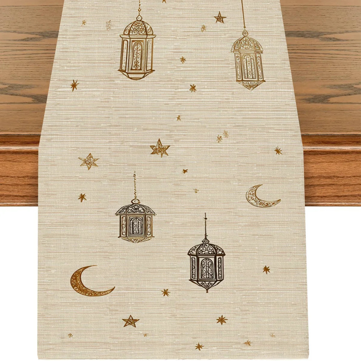 Ramadan table runner patterns lantern moon stars - view 2