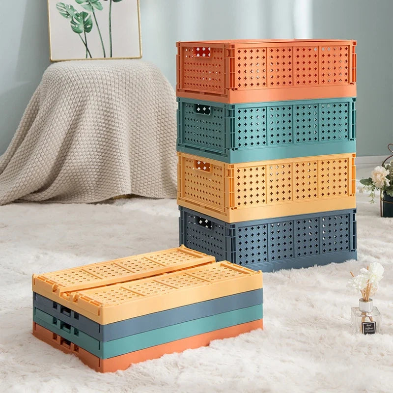Collapsible Desktop Storage Box, Student Cosmetics Basket, Simplicity, Household, Dormitory, Stationery, Sundry, Small