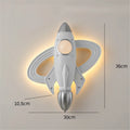 Led space rocket wall sconce for children's room with remote control - B