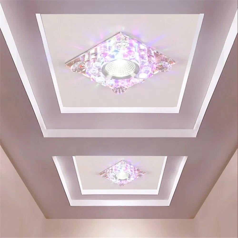 Led square crystal rgb ceiling for varied interior decoration - view 3