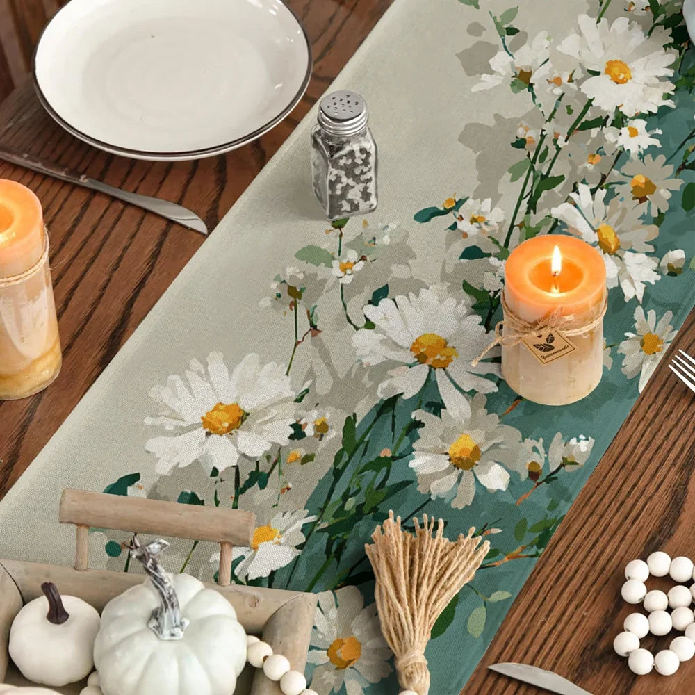 Watercolor Floral Butterfly Table Runner, Design 2 - view 5