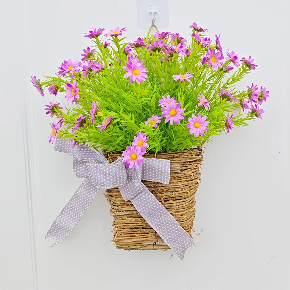 Basket of artificial spring crown flowers for Easter decoration - view 4