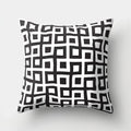 Black and white decorative corrugated geometric throw pillow cover - 40x40cm