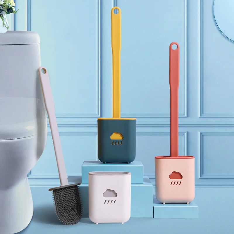 Silicone Toilet Brush with Flexible Flat Head Cleaning Design - view 2
