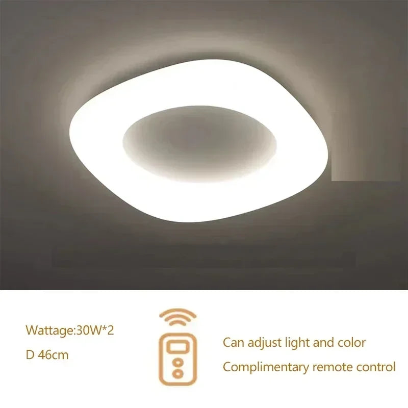 Modern minimalist acrylic eye protection pendant light, living room, bedroom, circular LED indoor lighting - Ceiling lamp 46cm