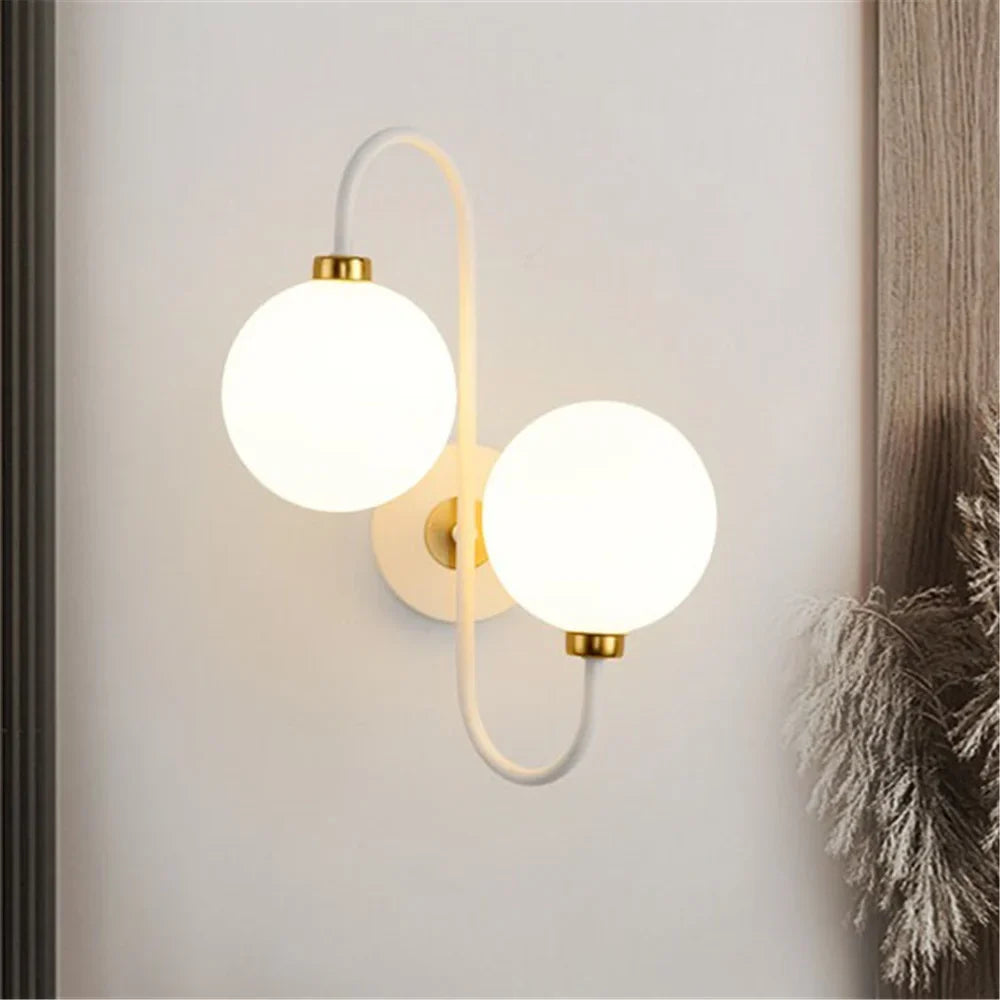 Wall sconce in metal and glass modern Nordic style - view 4