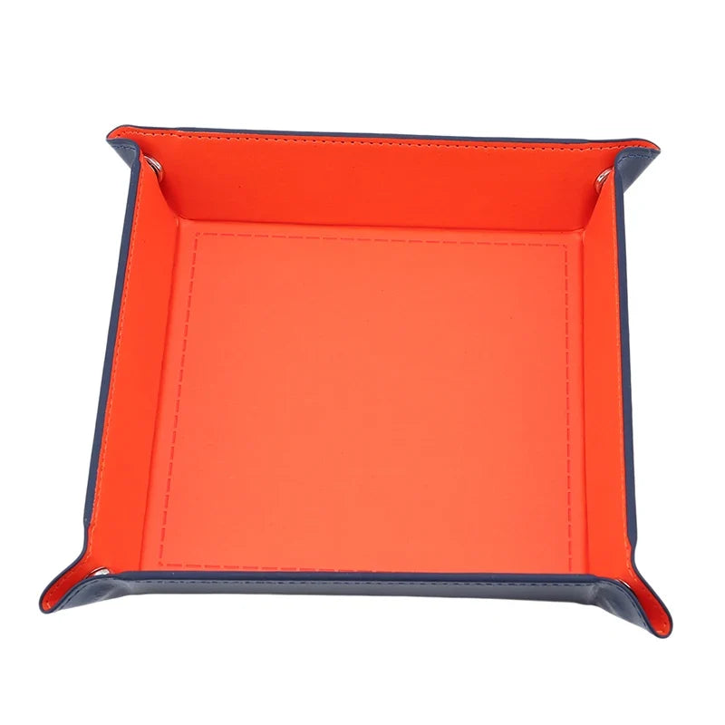 Foldable leather top for various storage and accessories - Orange