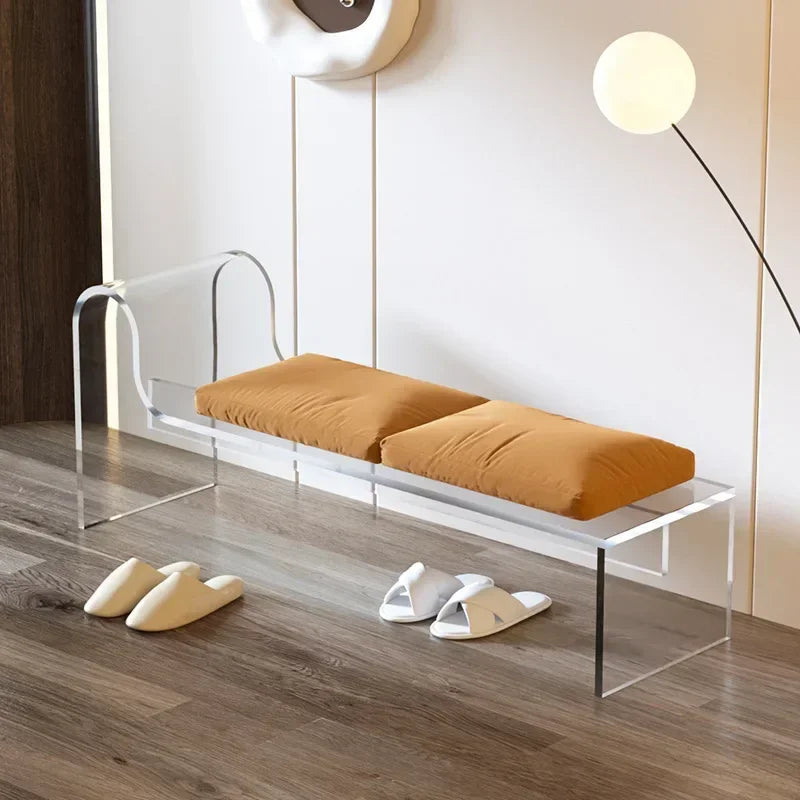 Nordic acrylic stool for minimalist interior decoration - Orange 80x35x60cm