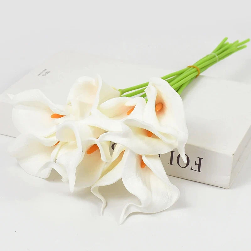 Lot of artificial flowers lys calla for wedding and decoration - B / 5 Pieces