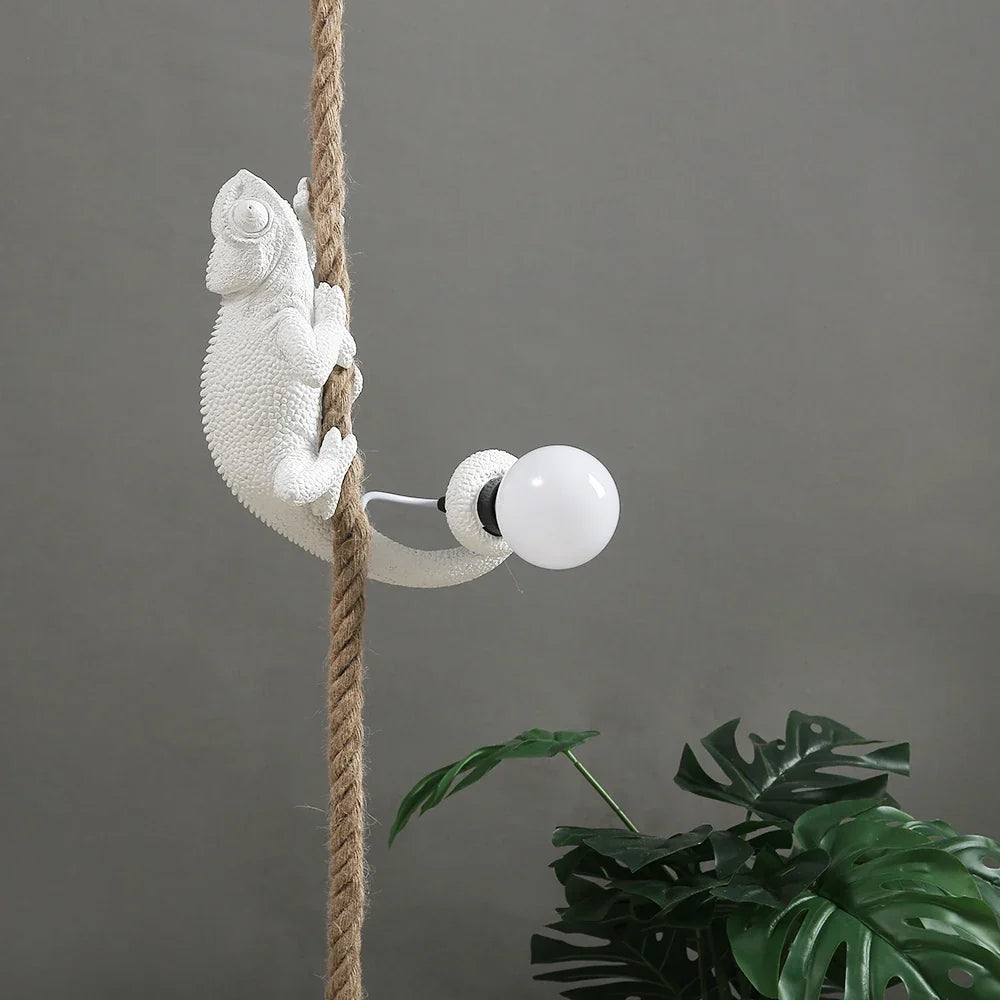 Chameleon resin pendant light for interior artistic decoration - view 3