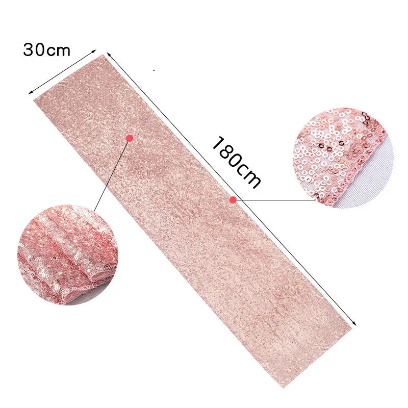 Chemin de table sequins brilliant gold silver pink - view 7