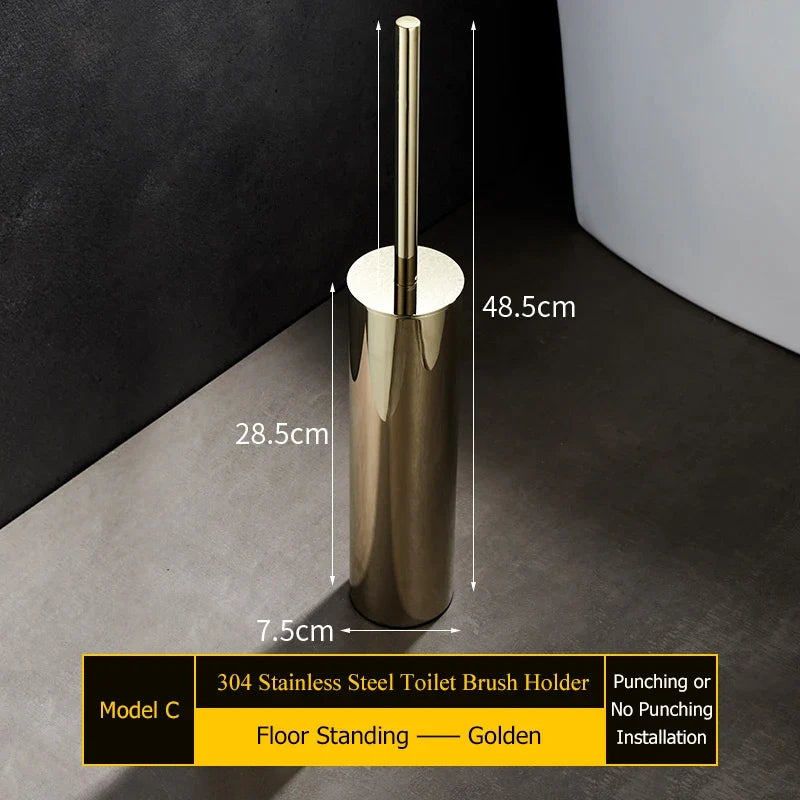 Stainless steel wall brush holder for bathroom - Sur pied C