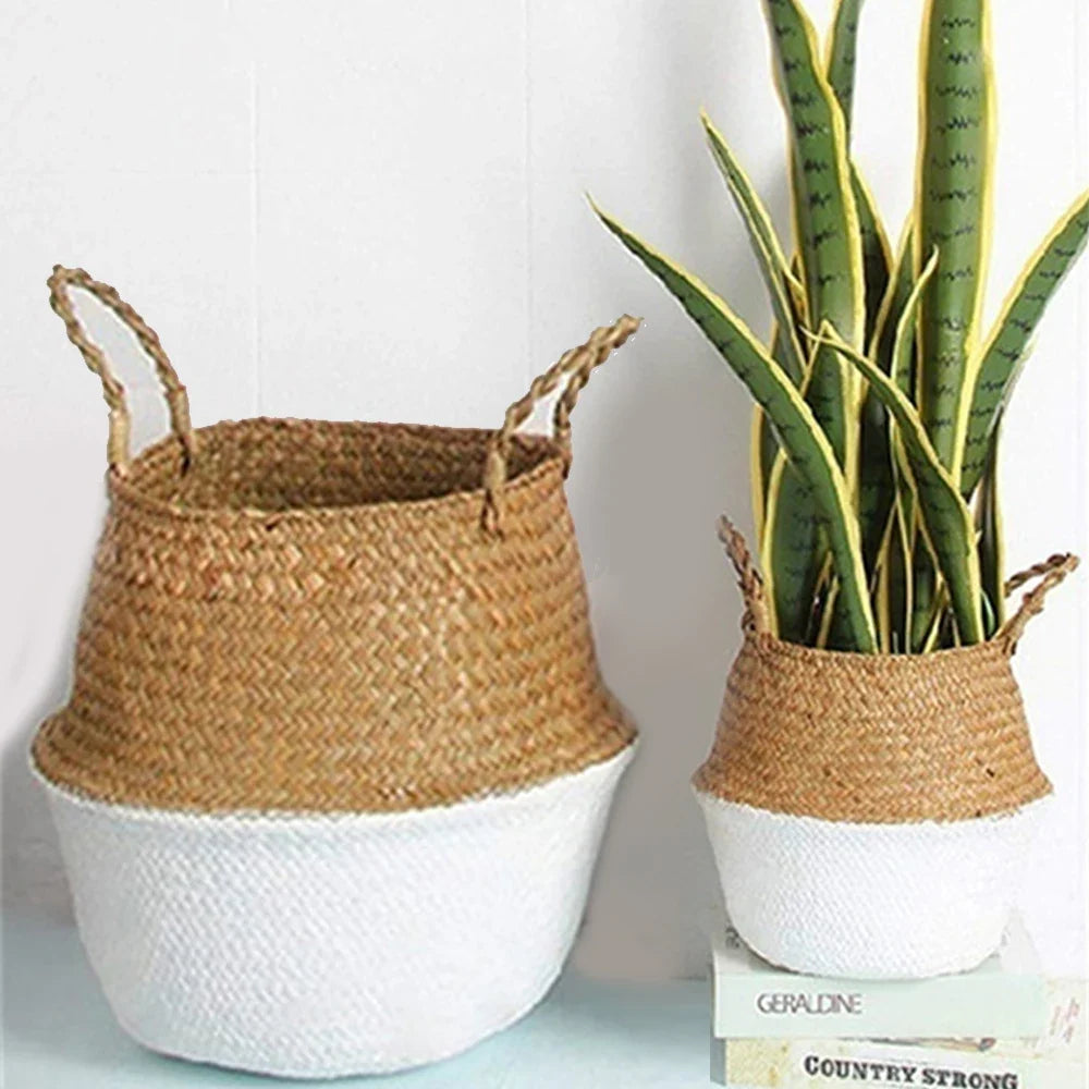 Wicker basket suspended for storage and home decoration - view 2