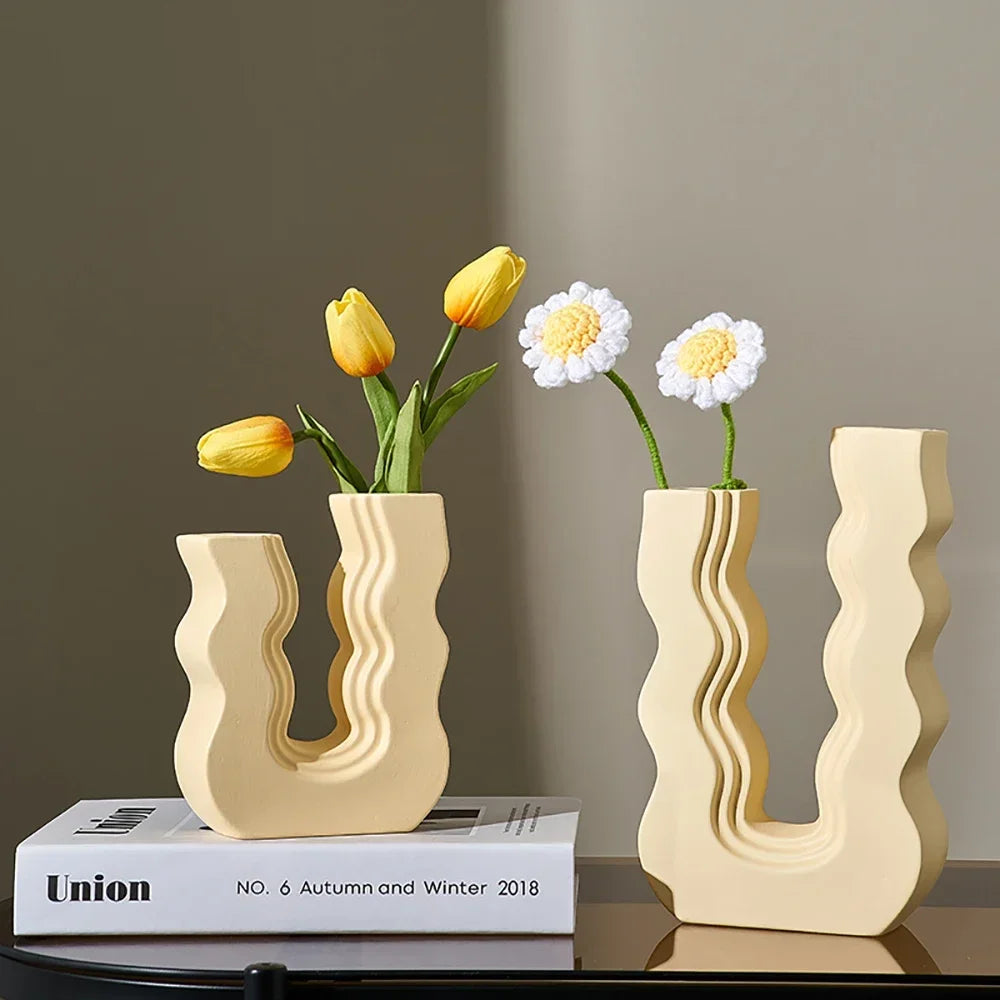 Morandi style decorative ceramic vase for flowers - view 3