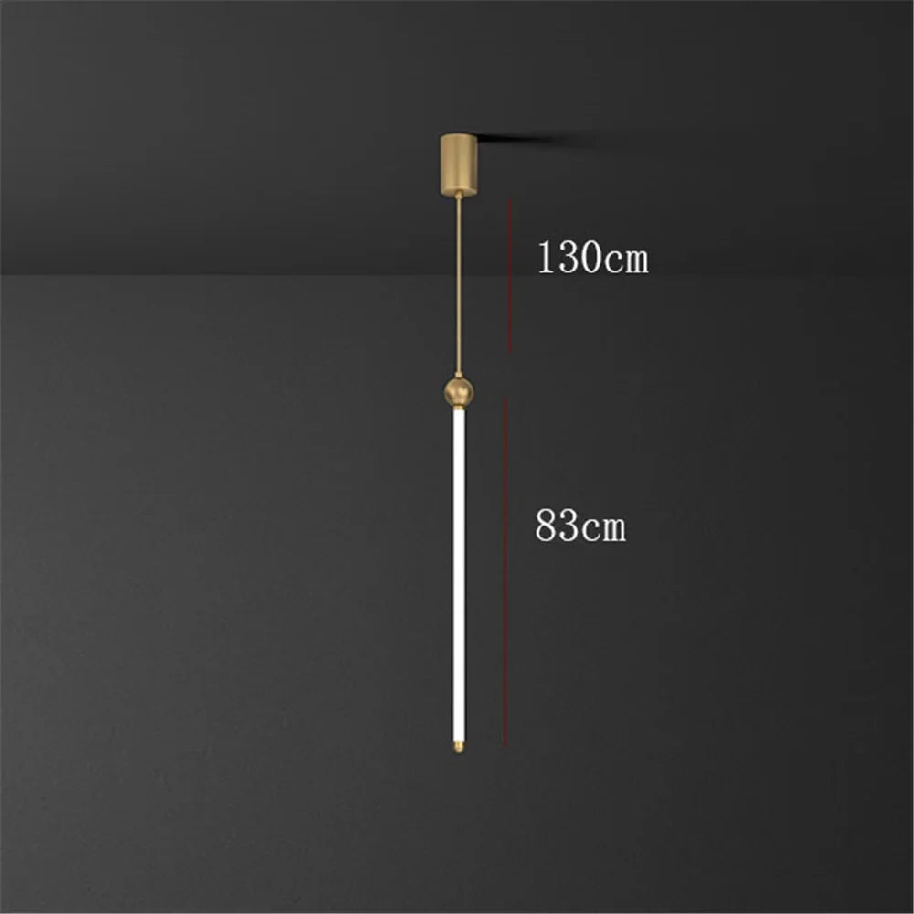 Minimalist Nordic pendant light in light tube for elegant interior - Large / Changeable