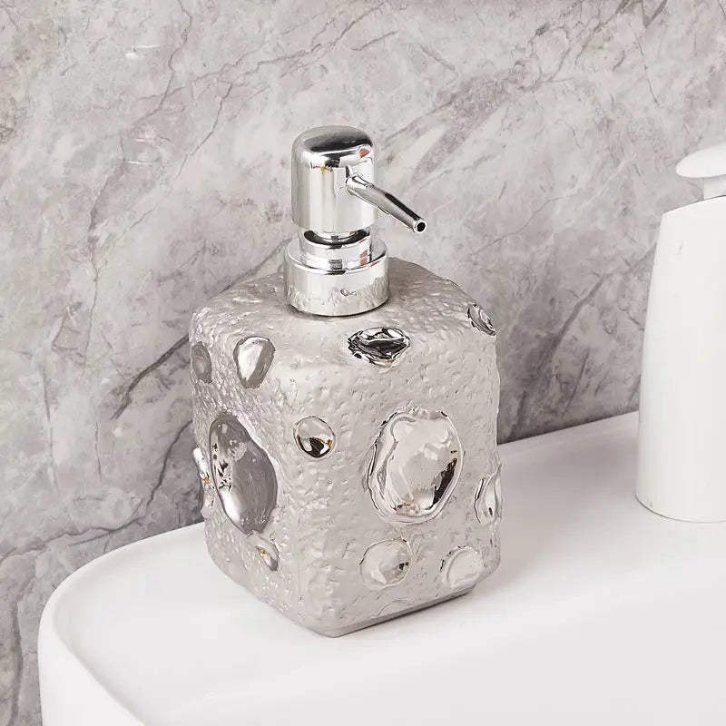 Golden ceramic bottle moon decor for lotion - B