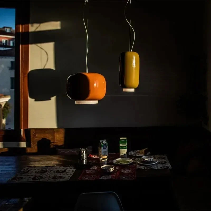 Modern pendant light in glass bright and colorful design - view 3