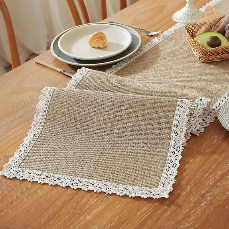 Rustic Macrame Table Runner, Beige Bohemian Style - view 2