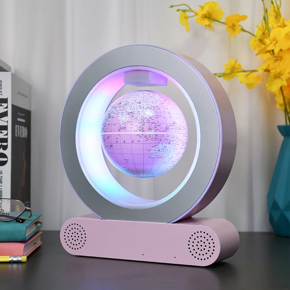 Magnetic Levitation Base Build-In Bluetooth & LED Light 4in Globe Desk Lamp Night Light for Room, Home, Office Desk Toys decor - view 3