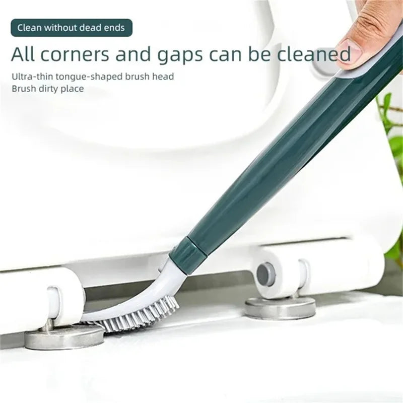 Long handle toilet brush with support for efficient cleaning - view 2
