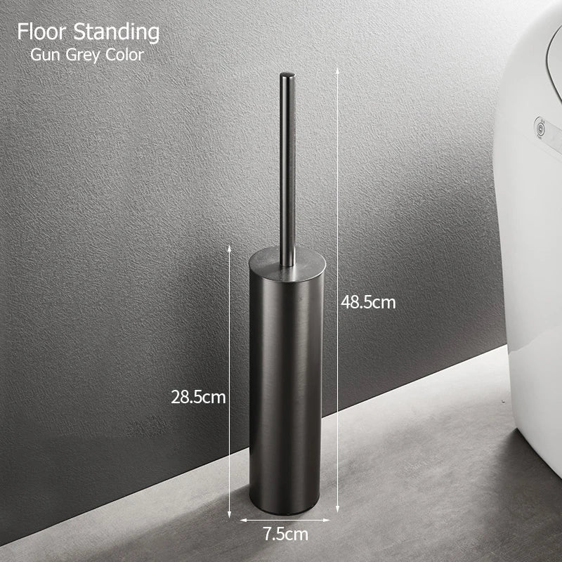 Stainless steel wall brush holder for bathroom - Sur pied D