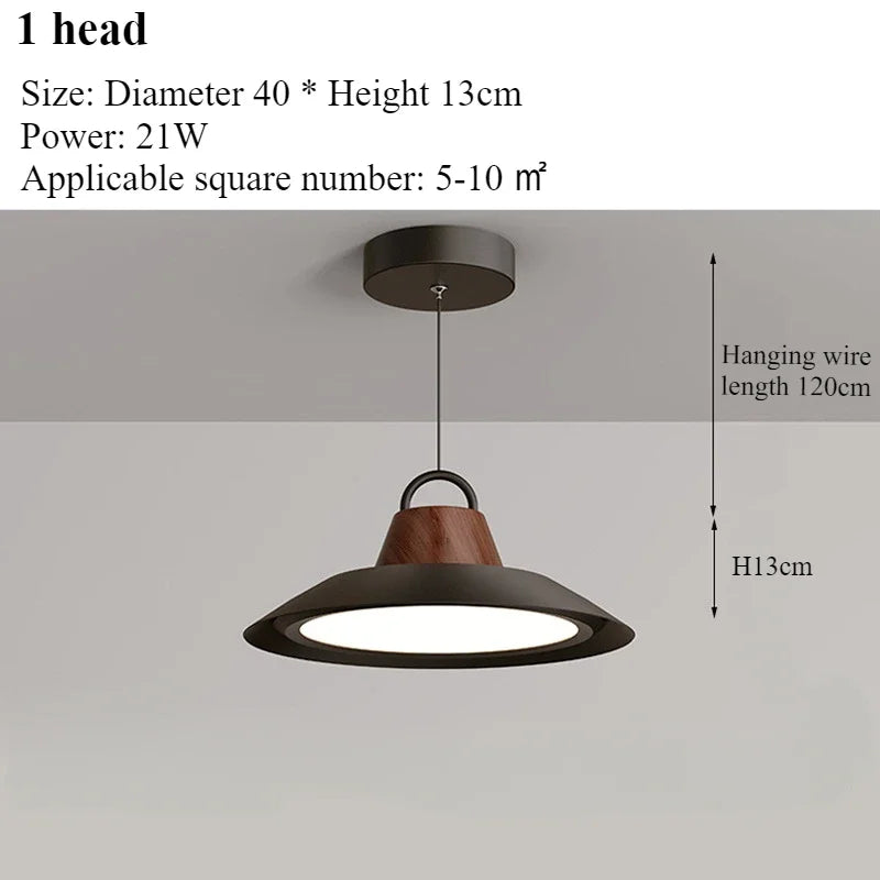 Modern nordic creative chandelier for interior decoration with led lights - Black1 Head-40cm / Cool Light