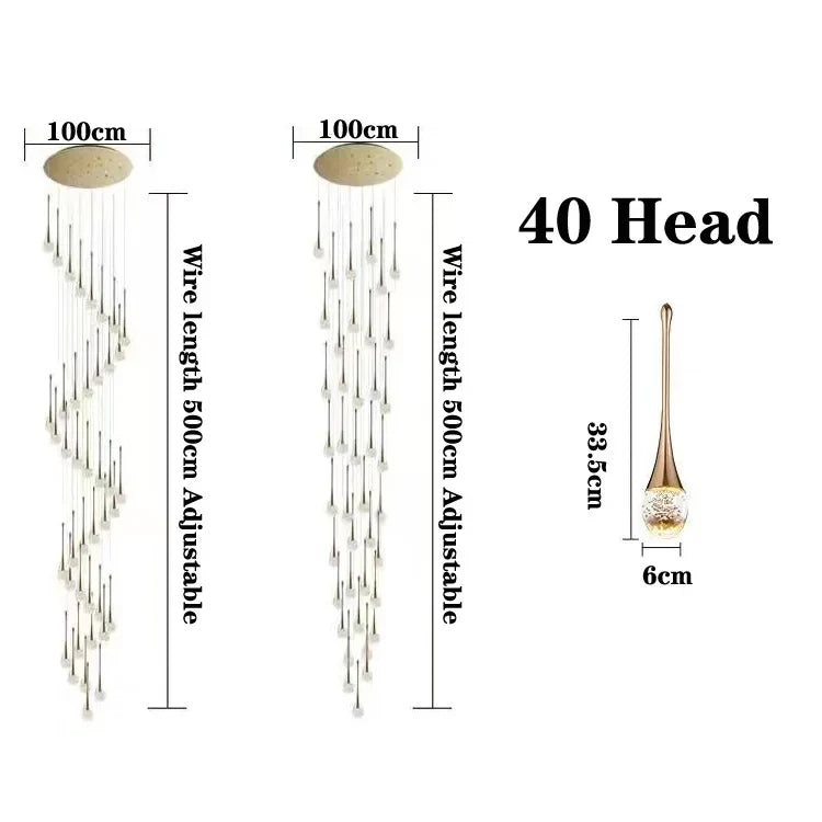 Luxury crystal bubble chandelier for modern decoration - 40 Heads / 3000K Warm White