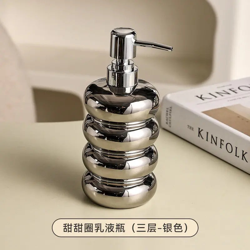 Ceramic bottle for disinfectant and soap dispenser - F
