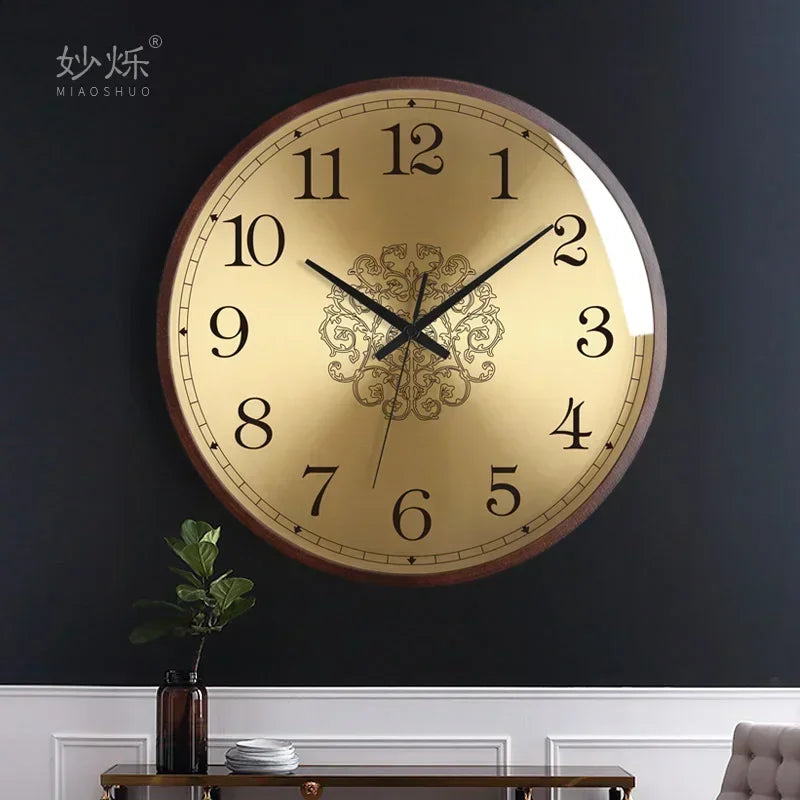 Modern design wall clock in wood silent luxury decorative gifts ideas - view 10