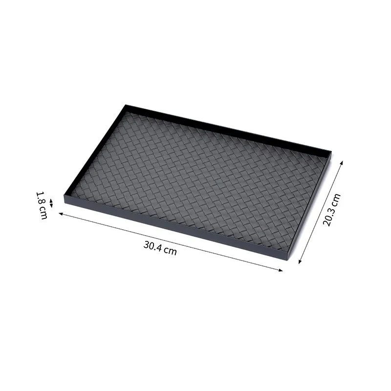 Modern storage tray for luxury jewelry and accessories - Black - 30.4cm