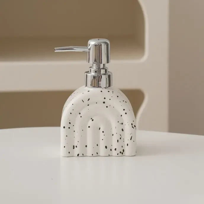 Portable ceramic soap dispenser for shampoo and water - G