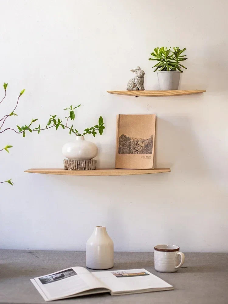Wall shelf in solid wood minimalist modern display support - view 2