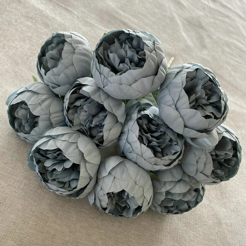 Timeless Artificial Peony Bouquet for Weddings - Blue Autumn Mist
