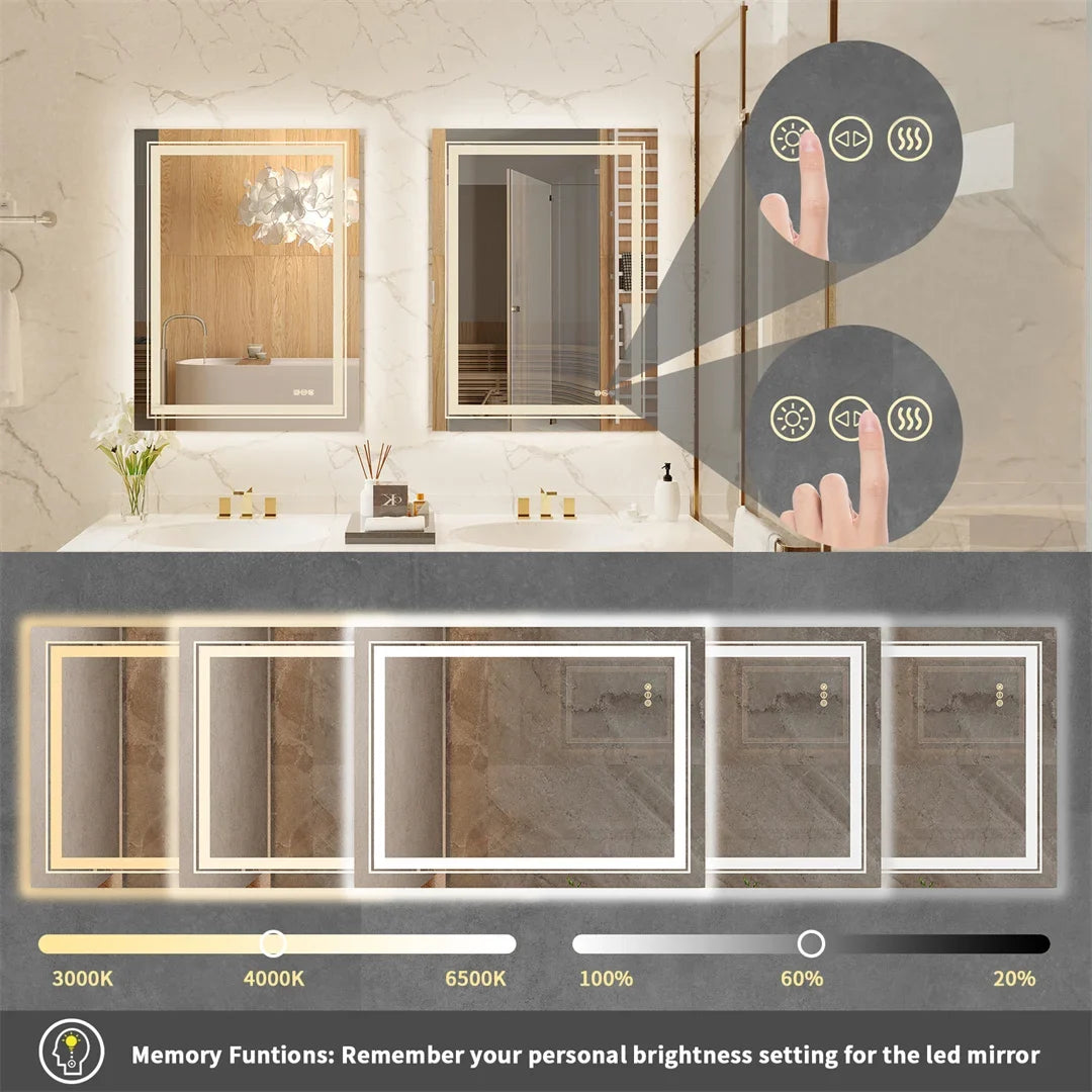 Luxury crystal LED mirror with variable intensity - view 5