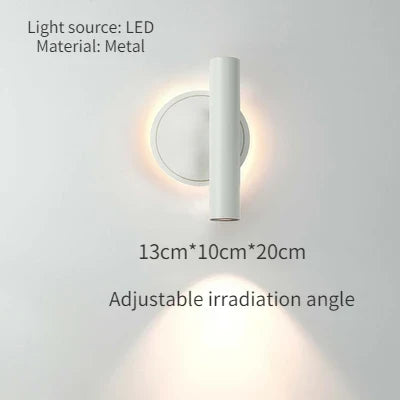 Modern minimalist wall sconce with double rotating light source - Cool White (5500-7000K) / White