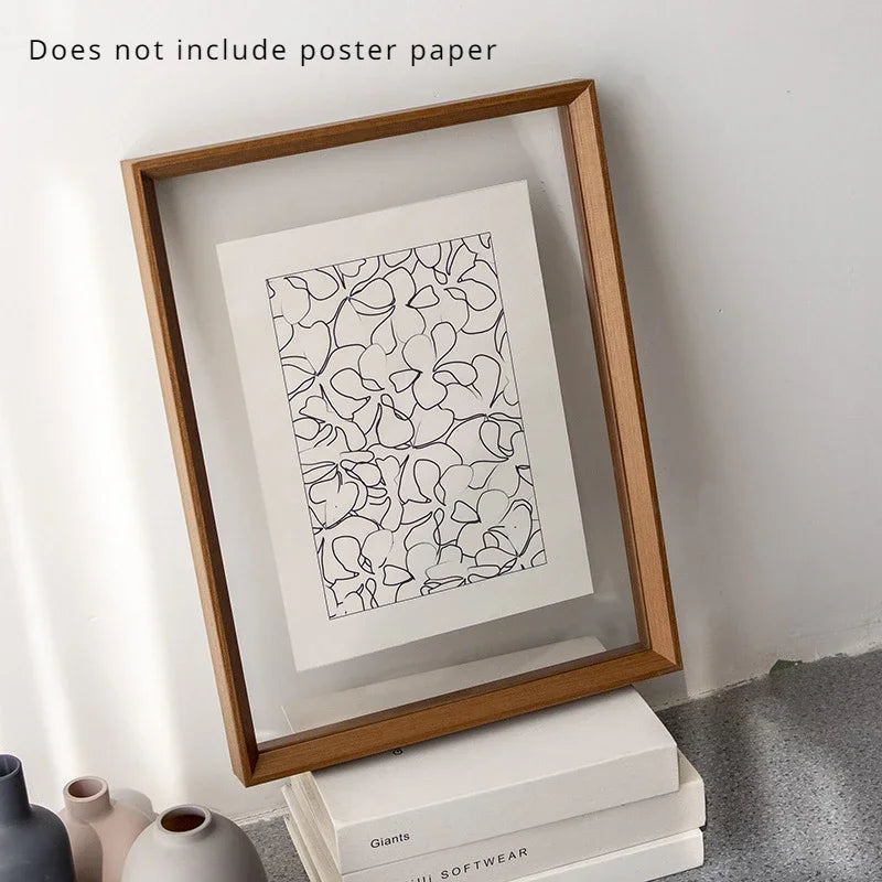 Double-sided photo frame in wood and acrylic for office - Humu Color / 12,7 x 17,8 cm