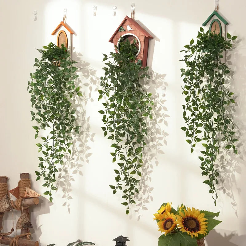 Artificial plant suspended vines in rattan elegant decoration - view 3