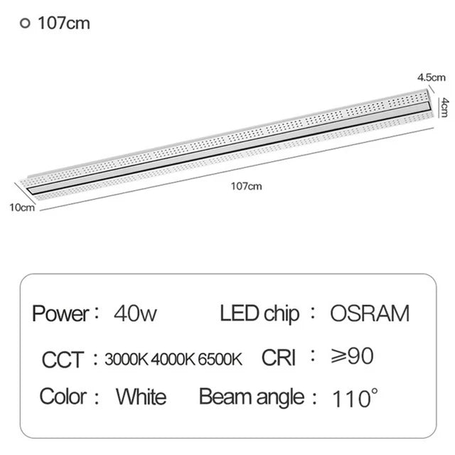 LED spot built-in magnetic modern linear lighting inside - 40W floodlight / 6000K Cold White / No Dimmable