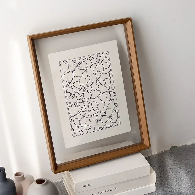Double-sided photo frame in wood and acrylic for office - view 4