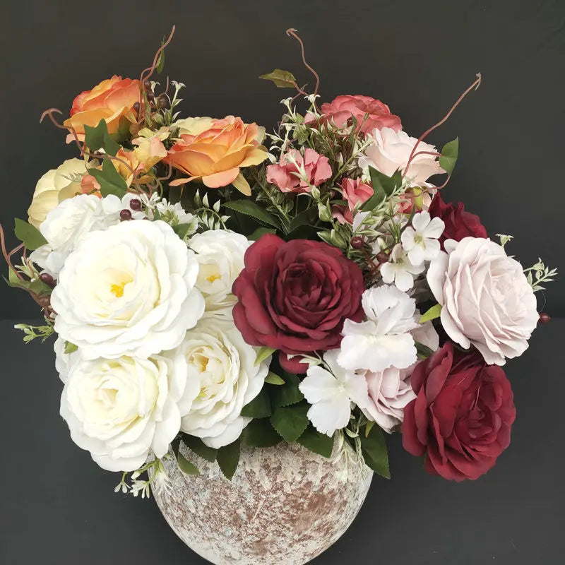 Bouquet of silk rose wines for wedding decoration and garden - view 5